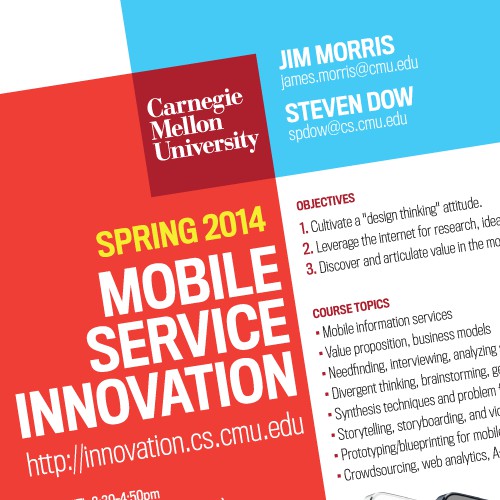 Design a poster for a mobile technology course at Carnegie Mellon University