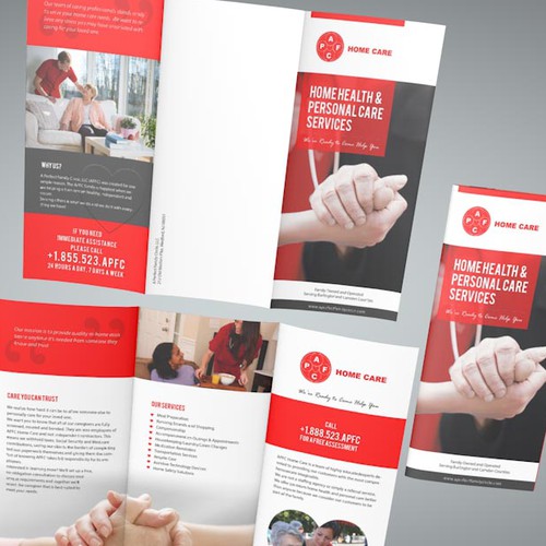 Create a one-of-a-kind tri-fold brochure for a local Home care business!