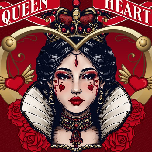 Queen Of Hearts Illustration Design