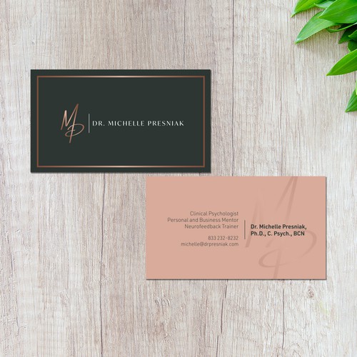 Modern Yet Warm Business Card Design for a Psychologist