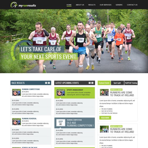 Web Site Design For Run Results