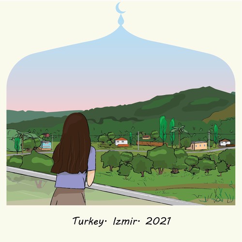 "Wish you were here" postcard design