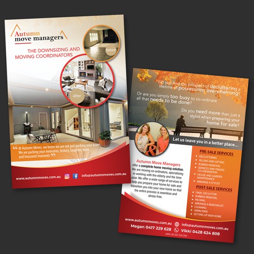 Design a new, updated flyer for Autumn Move Managers