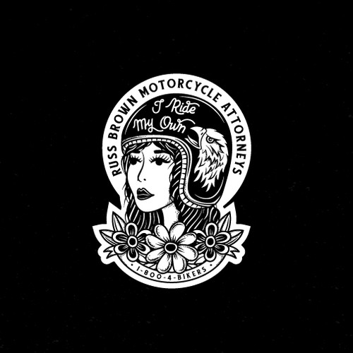 Sticker for Traditional Female Motorcycle Riders.