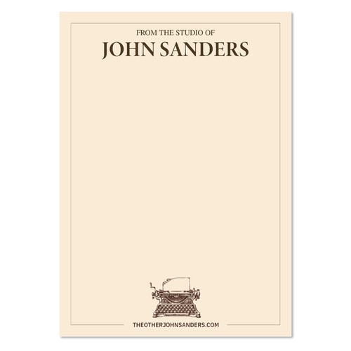 Notecard design for an author