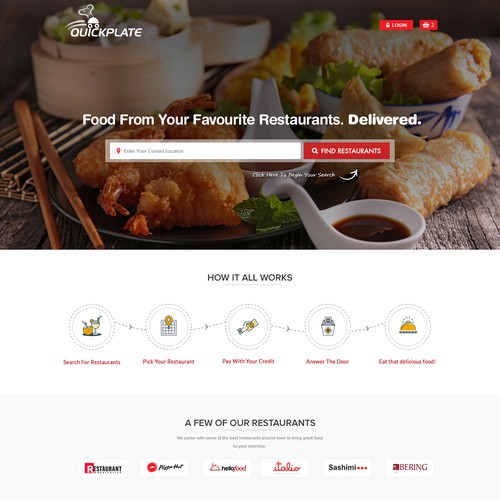 Quick Plate Landing Page Design