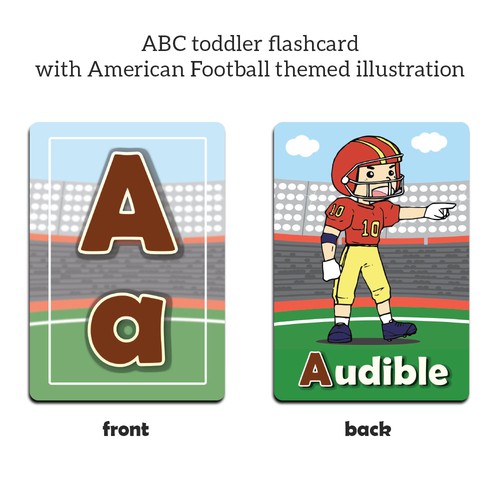 ABC Cards Design with American Football theme