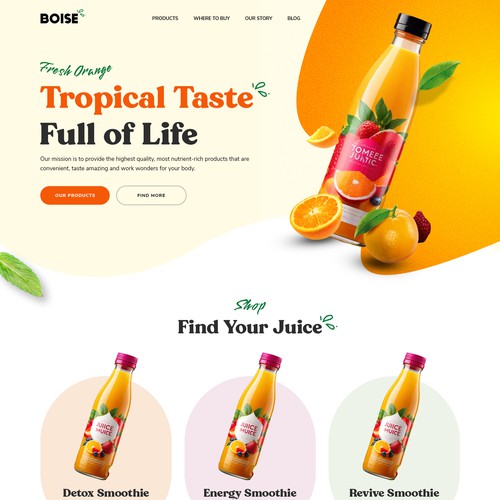 Healthy and Fresh Juice Website Design
