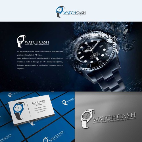 Watchcash simple and luxury logo design