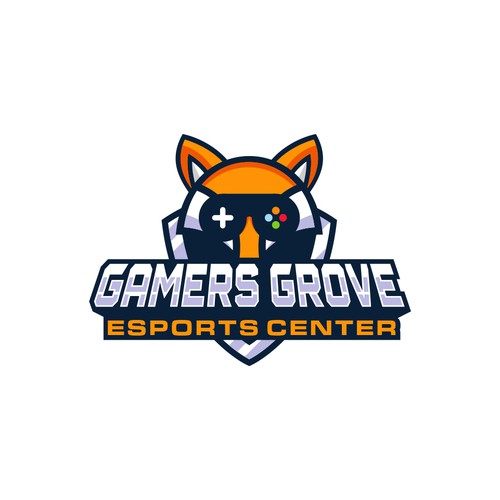 Fox with game controller logo design