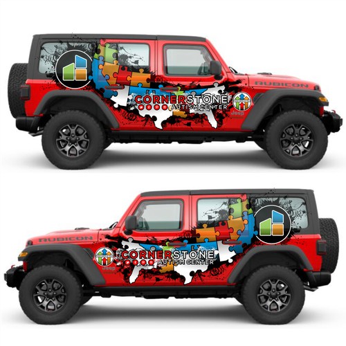 Jeep Wrap for Autism Center Roadtrip across US