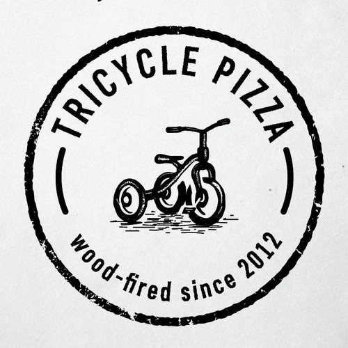 simple and rustic logo for wood-fired pizza company