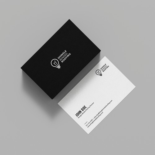 Simple logo and business card design for Shingle Minded Roofing