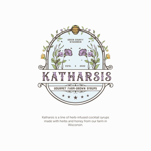 Nature Logo for herb-infused cocktail syrups