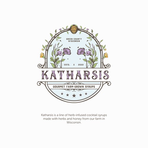 Nature Logo for herb-infused cocktail syrups