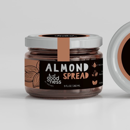 AllGoodness Almond Spread label design