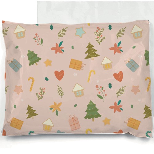 Christmas seamless pattern for poly mailers