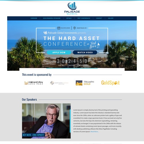 Home page design for Modern Conference Website 