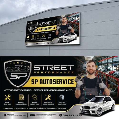 Modern Outdoor Signage & Branding for Automotive Service