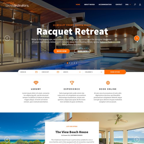 Noosa Secret Destinations web design idea