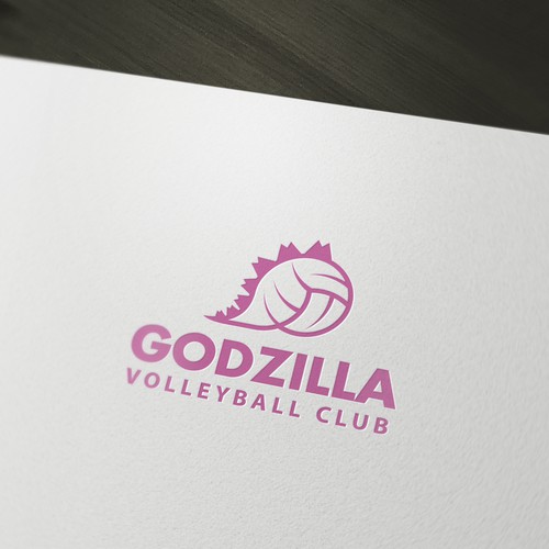 Create a logo for Godzilla Volleyball Club -- simple, professional and of course cute (but manacing)