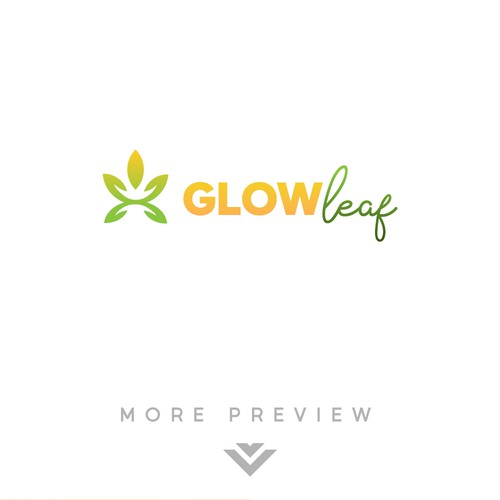 Glow leaf logo design