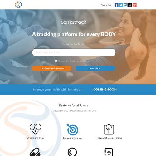 Somatrack Landing Page