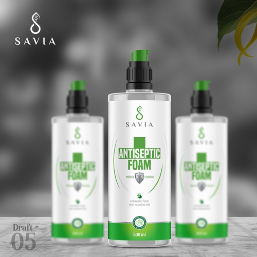Savia antiseptic foam Packaging Design