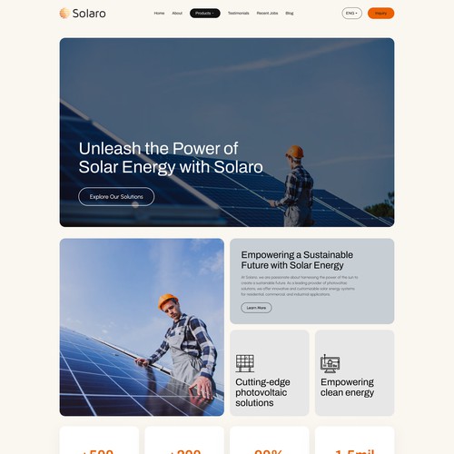 Photovoltaik Landing Page Design