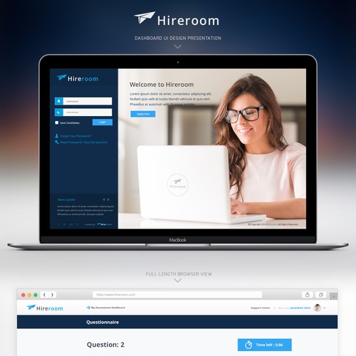 Hireroom - dashboard design