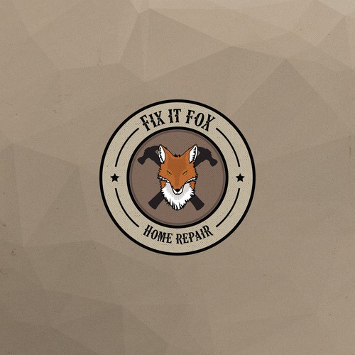 Vintage logo design for home repairs, Fix it Fox