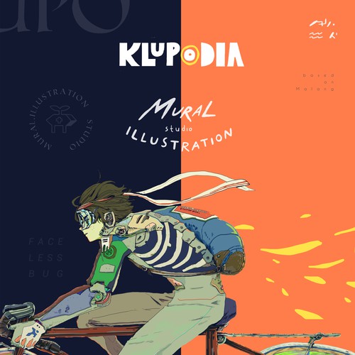 Illustration for branding "Klupodia studio" on media social