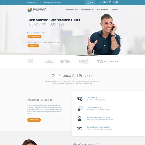 Webdesign for Conference Calls Unlimited