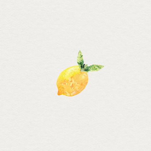 Watercolor lemon icon for a italian recipe website