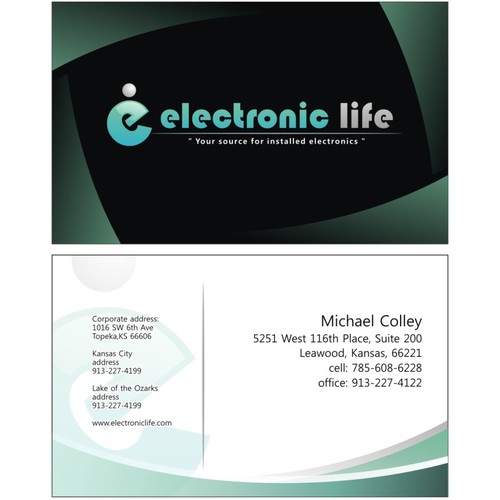 Create a new business card for Electronic Life