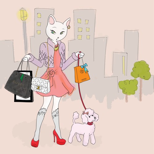 Chic Cat Character