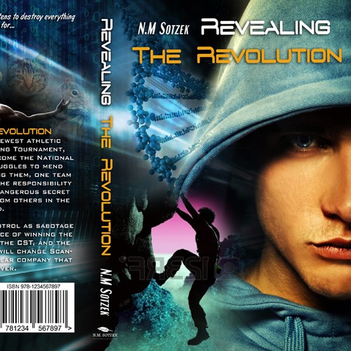 Design an awesome cover for Science/sports-fiction novel 'Revealing the Revolution'