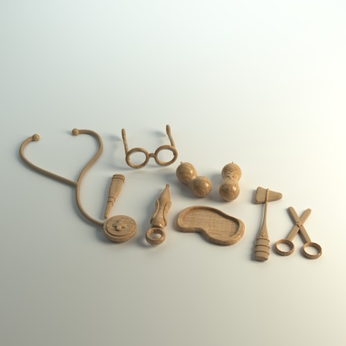 wooden toy doctor kit 