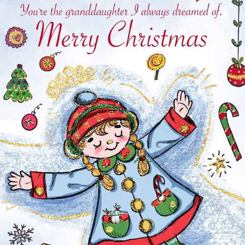 Commercial Christmas Greeting Card: Custom Character Illustration