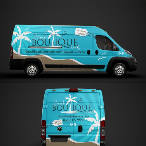 Beach Boutique rentals car wrap