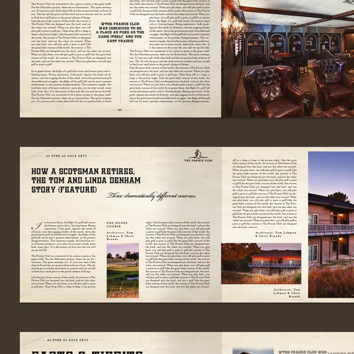 Magazine design for America's top golf resorts