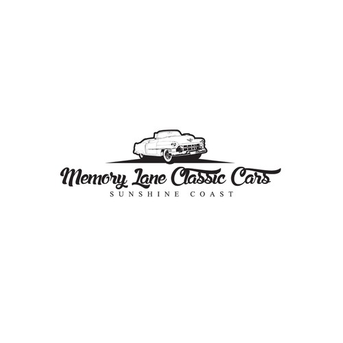 Create a logo for Cadillac Memory Lane Classic Cars Weddings