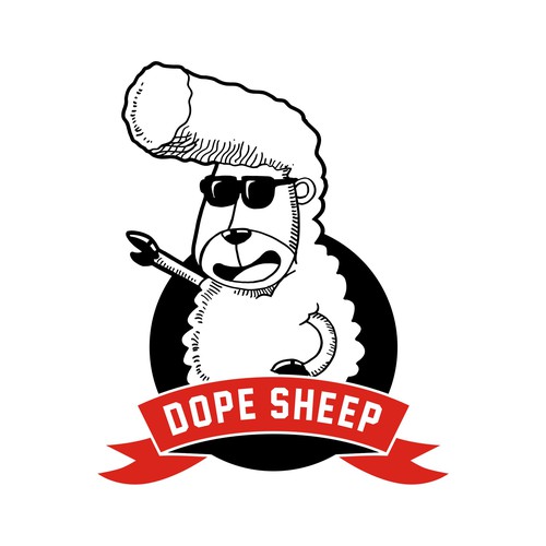 DESIGN LOGO FOR YOUNG FUN SHIRT COMPANY. DOPESHEEP