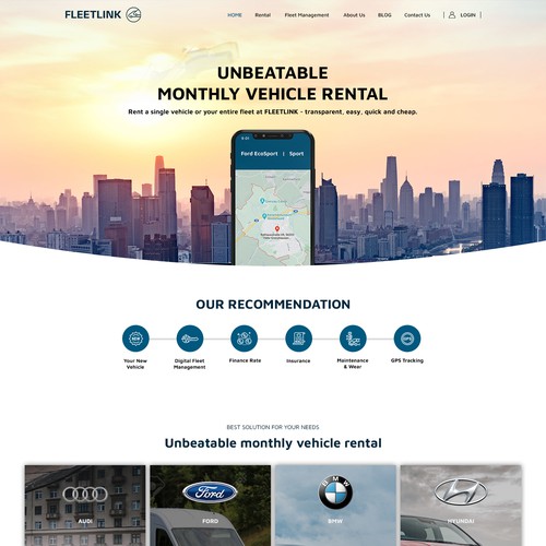 We need a modern and individual design for our new car rental webshop.