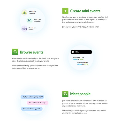 Meet new friends by local mini events