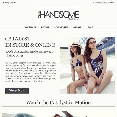 Luxury fashion email newsletter design