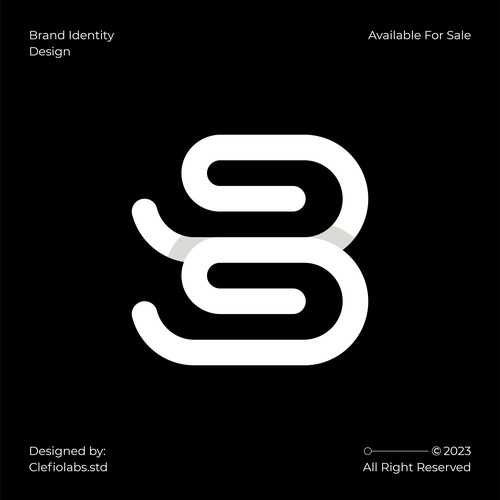 Letter B Paper Clip Logo