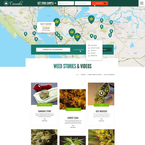 Cannabis Landing Page Design