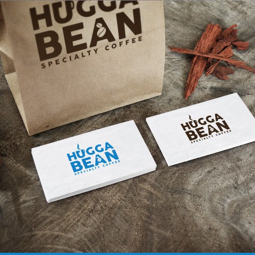 Logo for Hugga Bean Drive Thru Specialty Coffee with a Natural & Retro style