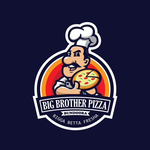 Pizza Restaurant Mascot Logo